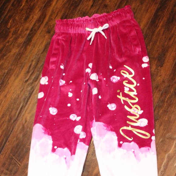 2/$20 🏷 Justice Velour Joggers Size 7/8 - Picture 2 of 3